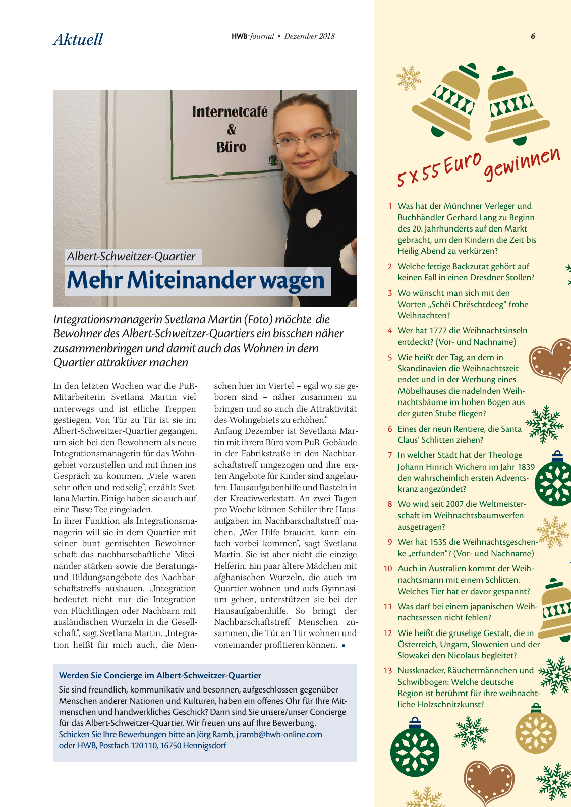 Vorschau HWB-Journal | Ausgabe 58 | Dezember 2018 Seite 6