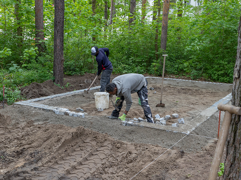 7.5.2026 // Vorbereitung der Fläche für eine der Kletteranlagen im Wäldchen