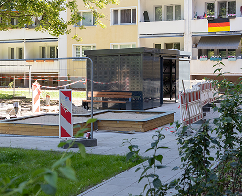 Link zum Bautagebuch Neugestaltung Hof 2 in Hennigsdorf Nord